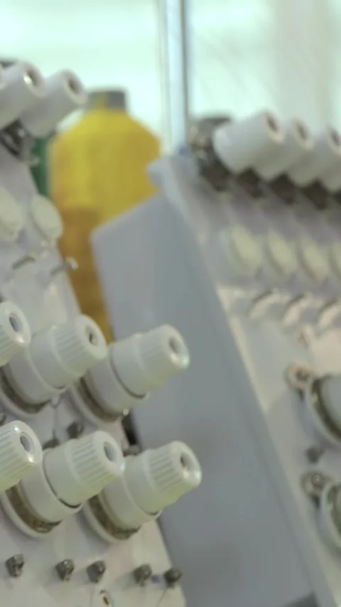 Industrial Marvel Embroidering Exquisite Patterns on Fabric Stock Footage 341068607