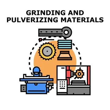 Industrial material processing, grinding and pulverizing concept Stock Illustration