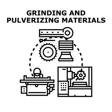 Industrial material processing, grinding and pulverizing concept 스톡 일러스트