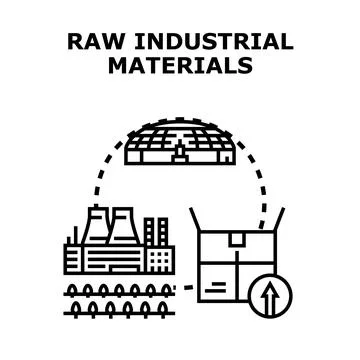 Industrial materials processing and distribution vector concept Stock Illustration