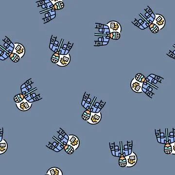 Industrial mechanic repair worker vector seamless pattern Illustrazione stock