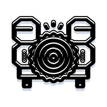 Industrial mechanical abstract machine cog logo design Stock Illustration