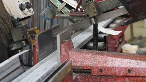 Industrial metal cutting machine working - with cooling fluid flowing Stock Footage 200877902