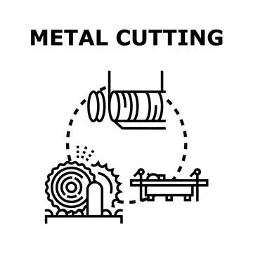 Industrial metal cutting processing and production concept Stock Illustration