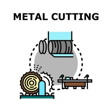 Industrial metal cutting processing and production concept Stock Illustration