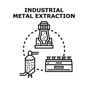 Industrial metal extraction processing with blast furnace Stock Illustration