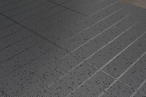 Industrial metal floor grid pattern with linear texture Stock Illustration