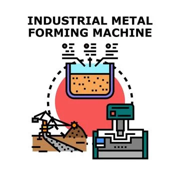 Industrial metal forming machine process vector illustration イラスト素材