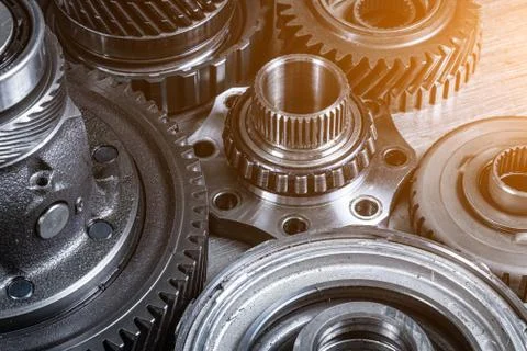 Industrial metal gears for Background Stock Photos