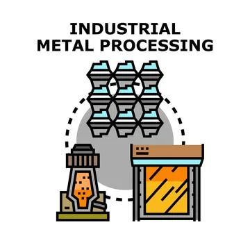 Industrial metal processing concept vector illustration Stock Illustration