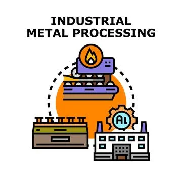 Industrial metal processing factory using intelligent technology Stock Illustration