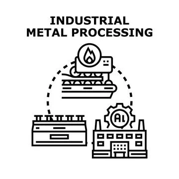 Industrial metal processing factory using intelligent technology Stock Illustration