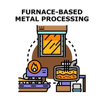 Industrial metal processing using furnace technology Stock Illustration