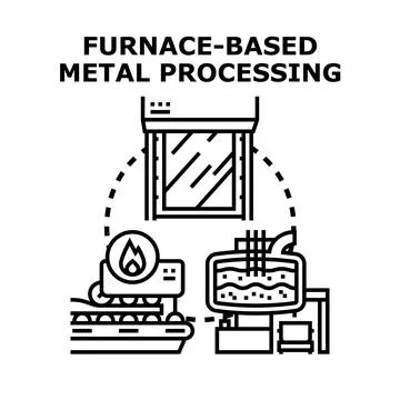 Industrial metal processing using furnace technology Stock Illustration