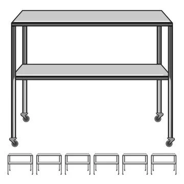 Industrial metal table cartoon vector graphic Stockillustratie