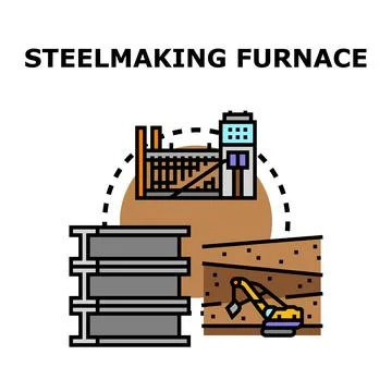 Industrial metallurgy process producing construction materials Stock Illustration