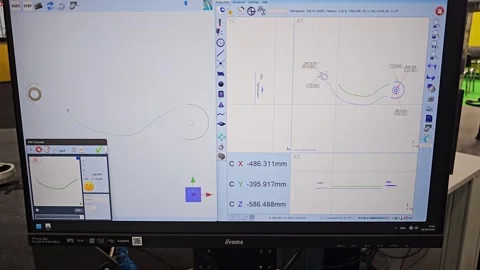 Industrial Metrology Software on Screen of Coordinate Measuring Machine Stock Footage 336529934