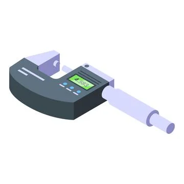 Industrial micrometer icon isometric vector. Steel measure Stock Illustration