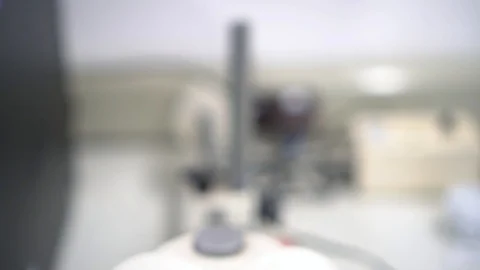Industrial microscope, Laboratory of the plant Stock Footage 93448768