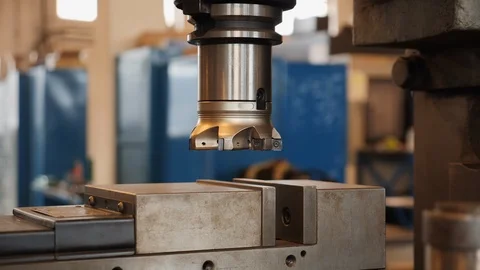 Industrial milling machine - camera orbit Video stock 126225120