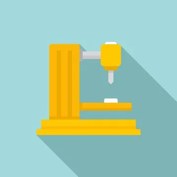 Industrial milling machine icon, flat style Stock Illustration