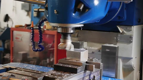 Industrial milling machine working - slow motion Video stock 152606962