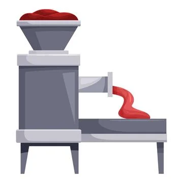 Industrial mincing machine processing meat for sausages Stock Illustration