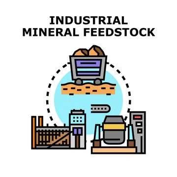 Industrial mineral feedstock processing and production cycle Stock Illustration
