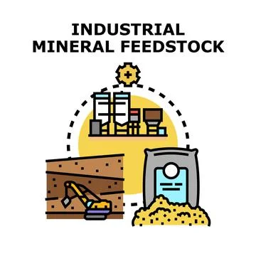 Industrial mineral feedstock processing and raw material production Stock Illustration