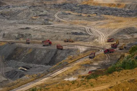 Industrial mining machine in mine Stock Photos