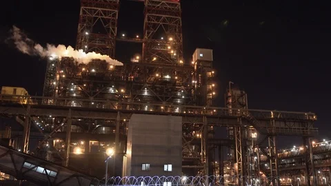 Industrial mining at night Stock Footage 106063741