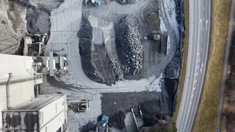 Industrial mining operations and construction materials processing 스톡 동영상 329506296