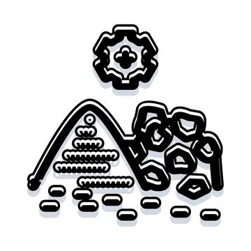 Industrial mining process extracting raw natural resources Stock Illustration