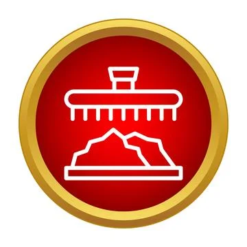 Industrial mining processing machine crushing rocks icon Stock Illustration