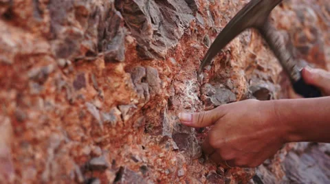 Industrial Mining Rock Chipping Close Up 動画素材 37493369