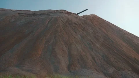 Industrial mining waste dump slag heap panning Video stock 322664728