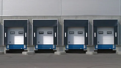 Industrial Modern Warehouse Loading Dock Ourdoor Stock Footage 83632329