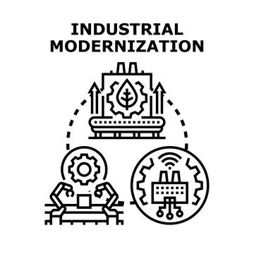 Industrial modernization concept for smart manufacturing and automation Stock Illustration
