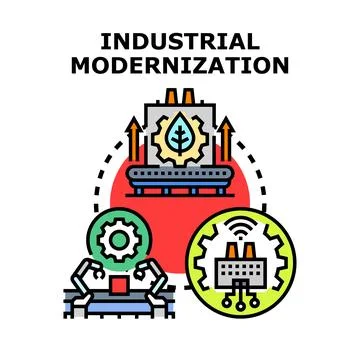 Industrial modernization concept for smart manufacturing and automation Stock Illustration