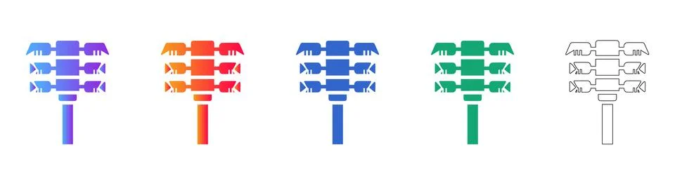 Industrial Multi Stage Sensor Icon Set Illustration