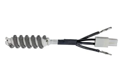 Industrial nichrome coil heating element assembly with ceramic insulation Stock Photos