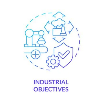 Industrial objectives blue gradient concept icon Stock Illustration