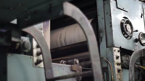 Industrial Offset Press Black Print Drum 스톡 동영상 60160674