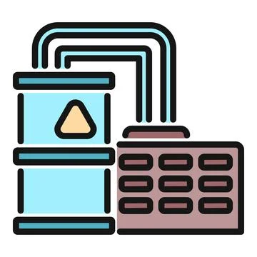 Industrial oil refinery processing plant icon concept Stock Illustration