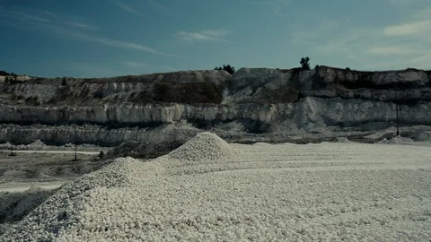 Industrial opencast mining quarry. Extraction of lime, chalk, calx Video stock 89349361