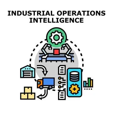 Industrial operations intelligence managing complex manufacturing and suppl.. Stock Illustration