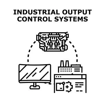 Industrial output control systems concept vector illustration 스톡 일러스트