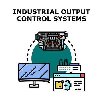 Industrial output control systems concept vector illustration Stock Illustration
