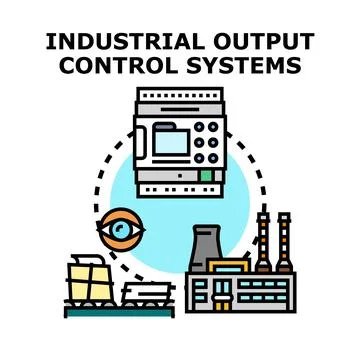 Industrial output control systems ensuring production supervision and autom.. イラスト素材