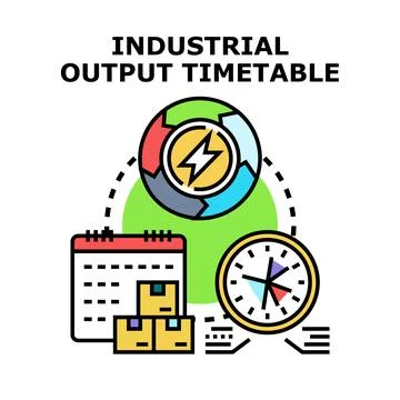 Industrial output timetable planning and production schedule Stock-Illustration